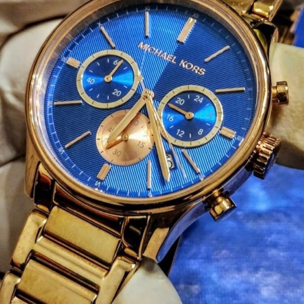 Michael Kors Parker Rose Diamond Accented Chrono Women's Watch MK2281 - Picture 4 of 8
